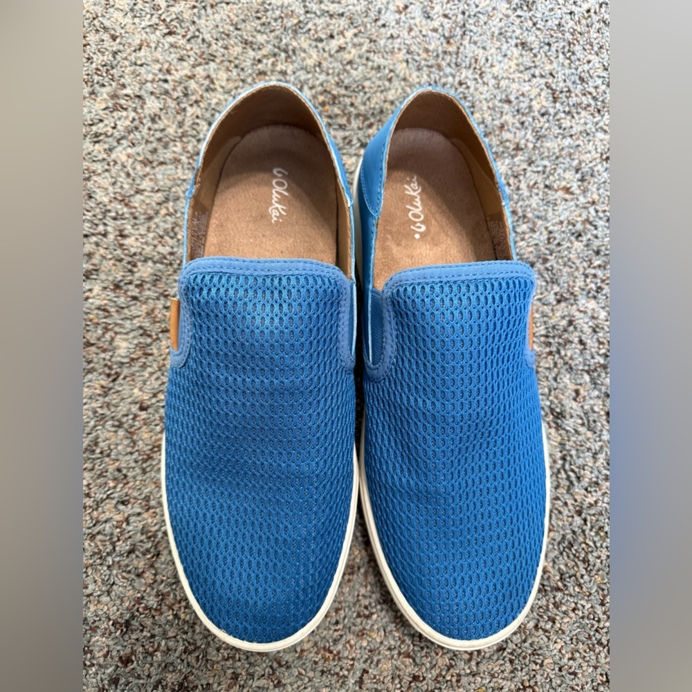 Olukai Ladies 9 Pehuea Blue Mesh Slip-on Flats - Picture 11 of 12